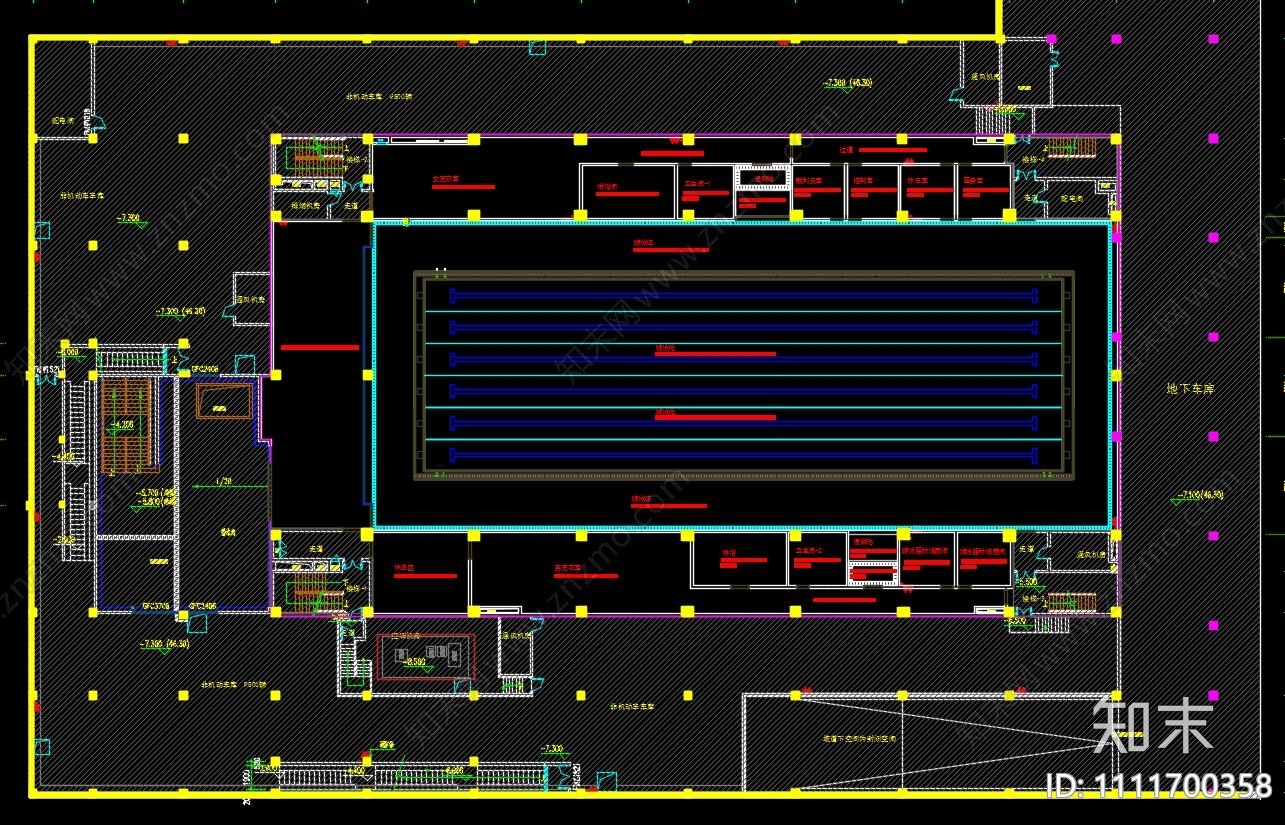 室内游泳馆cad施工图下载【ID:1111700358】