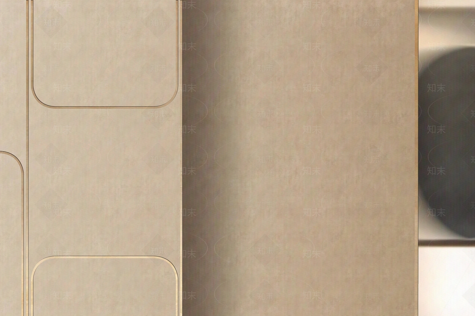 香槟色轻奢几何拼接壁画硬包贴图下载【ID:1111700110】