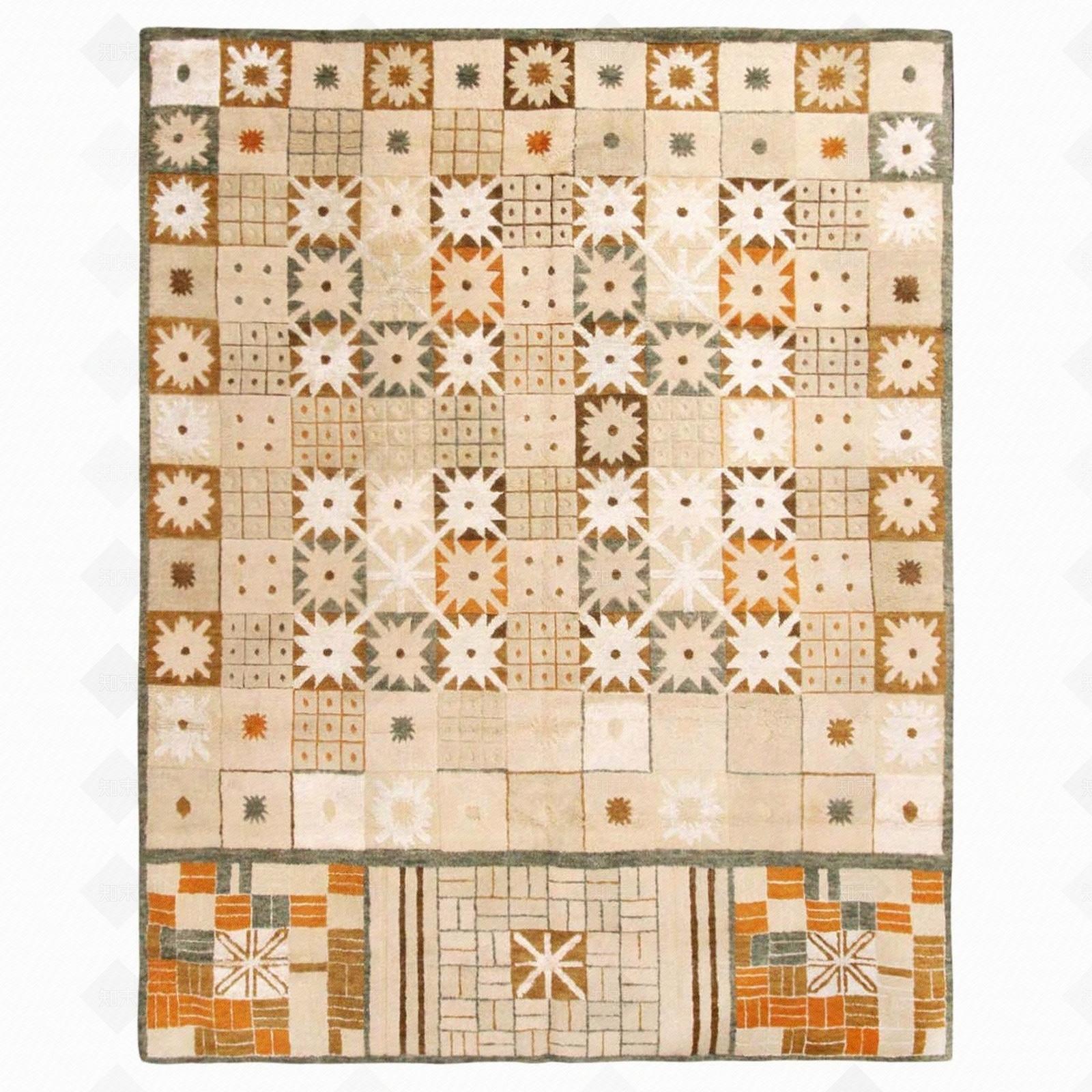 暖色几何复古地毯贴图下载【ID:1111707294】