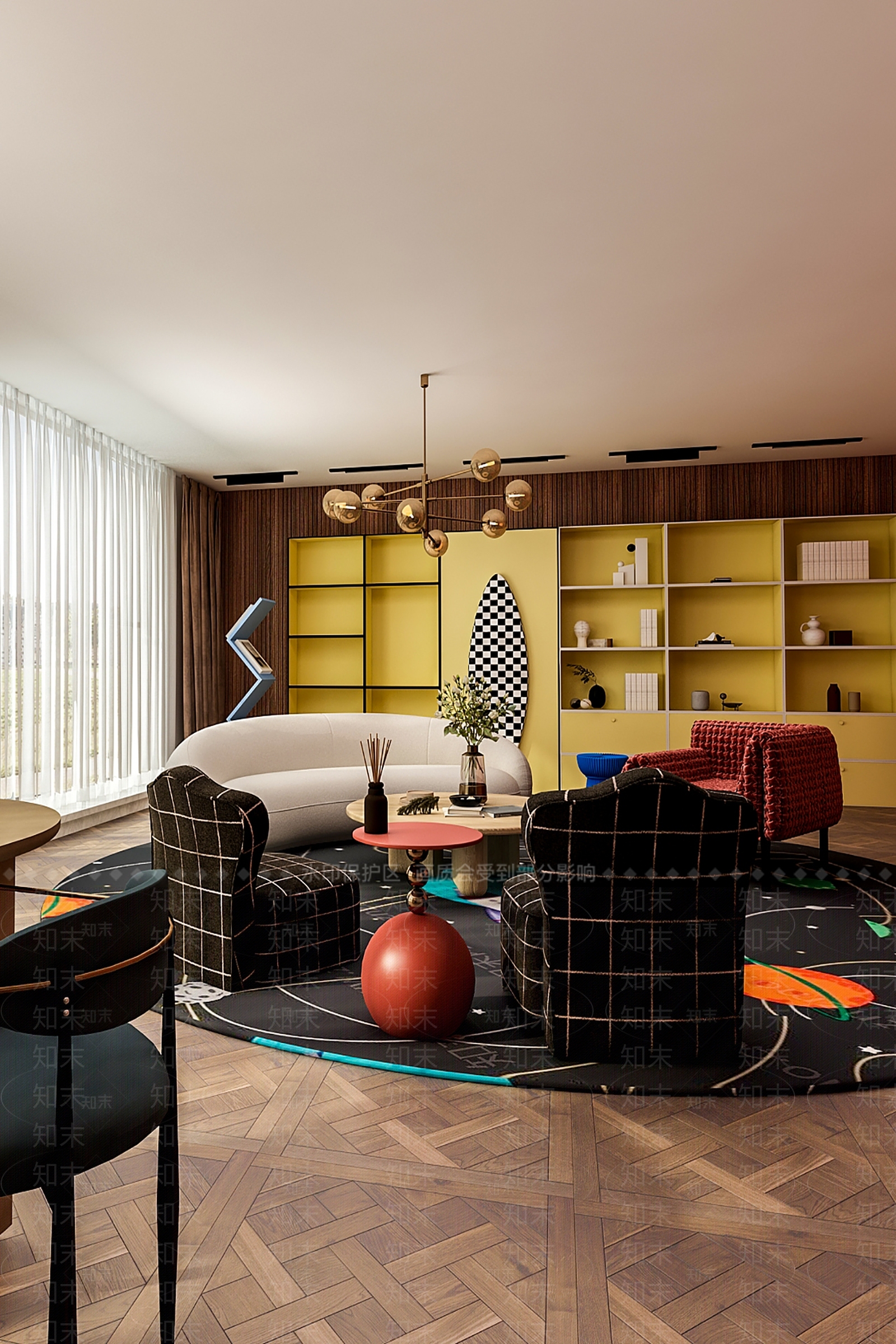 【3D悬赏模型】尚舍一屋设计后现代风格客厅3D模型下载【ID:1113553303】