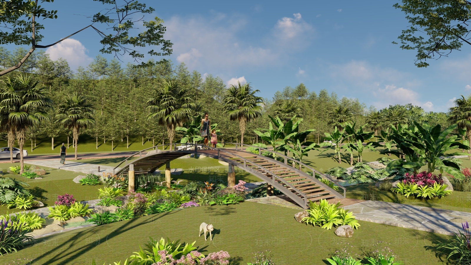 现代景观桥SU模型下载【ID:1111708564】