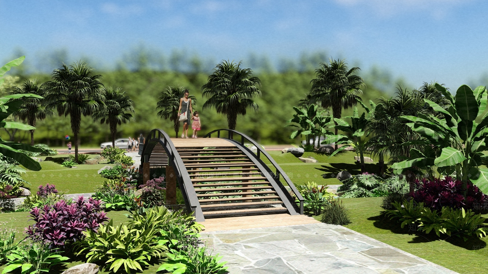 现代景观桥SU模型下载【ID:1111708564】