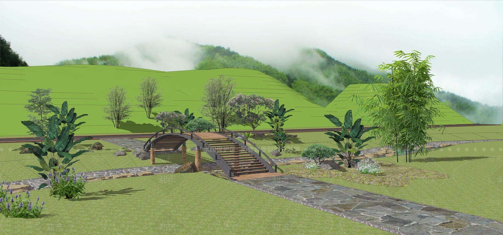 现代景观桥SU模型下载【ID:1111708564】