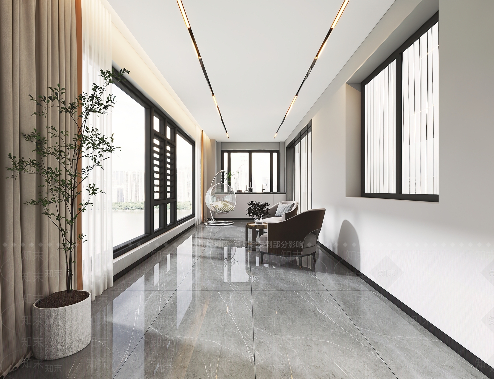 现代家居阳台3D模型下载【ID:1111719866】