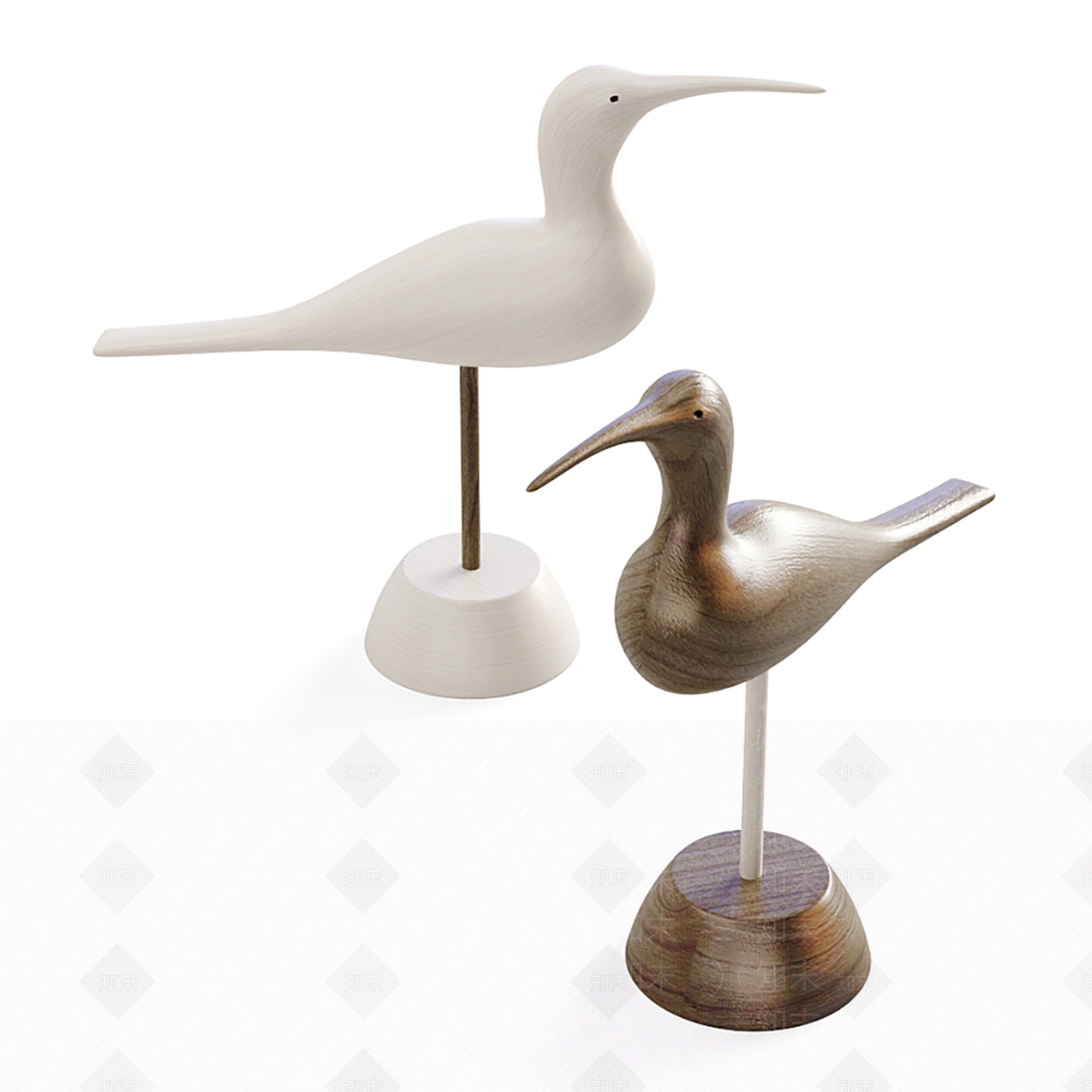 现代木制海鸟摆件3D模型下载【ID:1111721112】