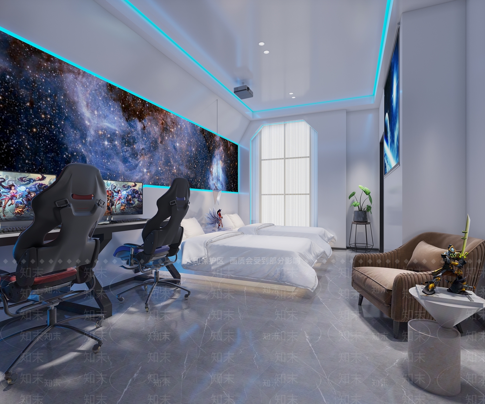现代电竞房3D模型下载【ID:1111721993】