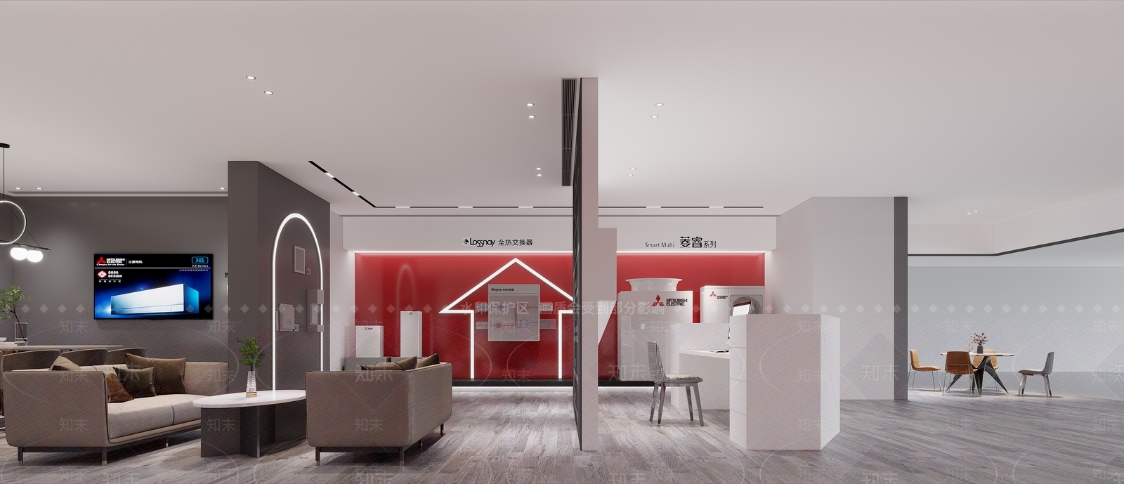 现代三菱空调专卖店3D模型下载【ID:1111725434】
