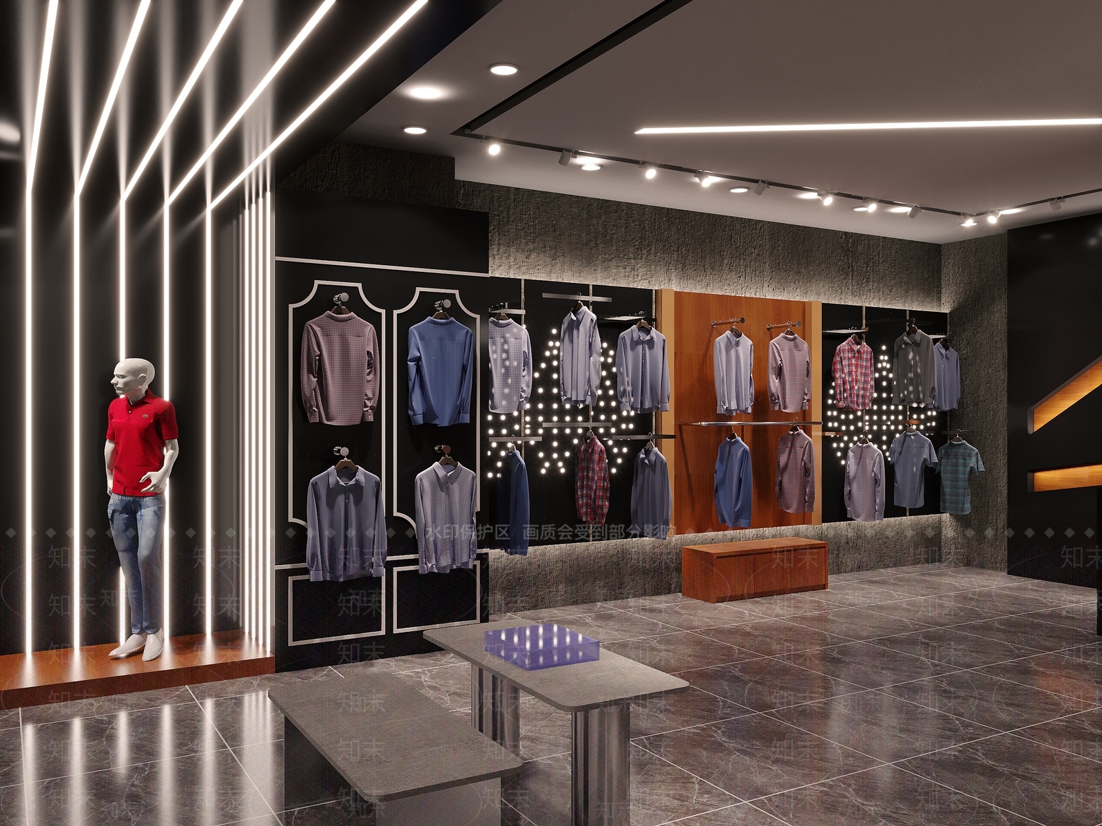 现代男装店3D模型下载【ID:1111731445】