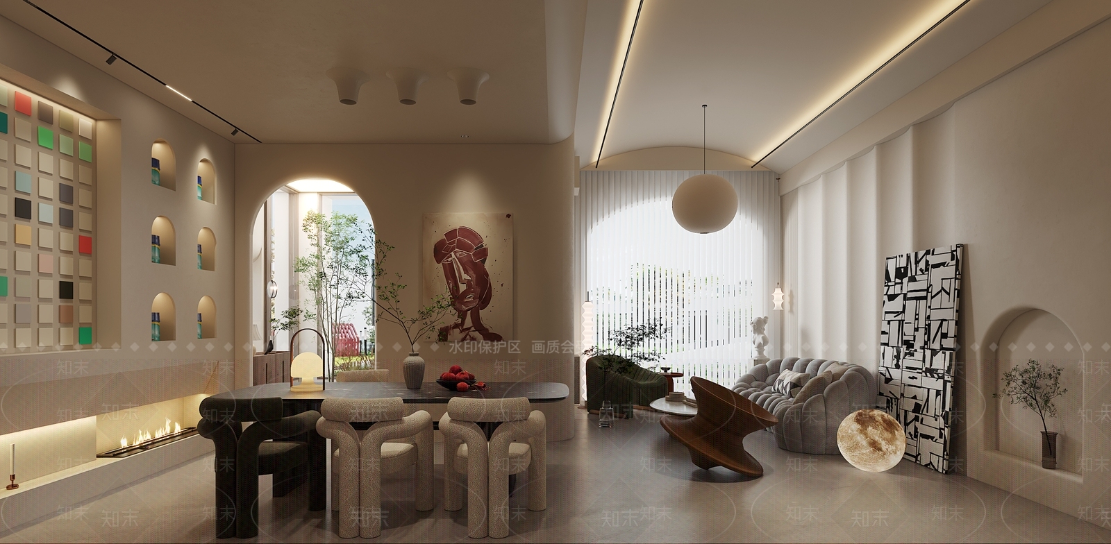 侘寂家居餐厅3D模型下载【ID:1221488518】