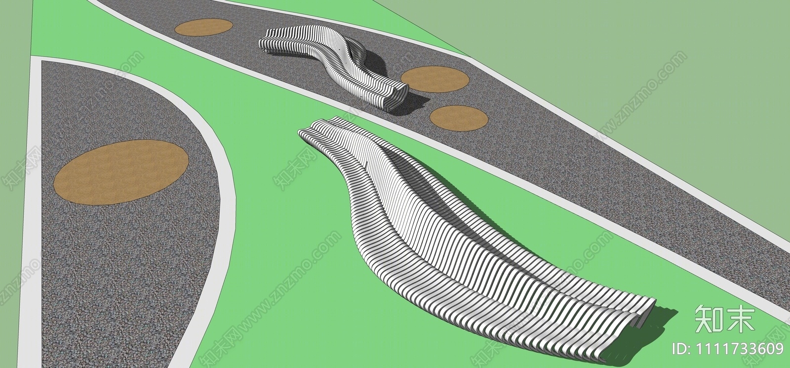 现代公园座椅SU模型下载【ID:1111733609】