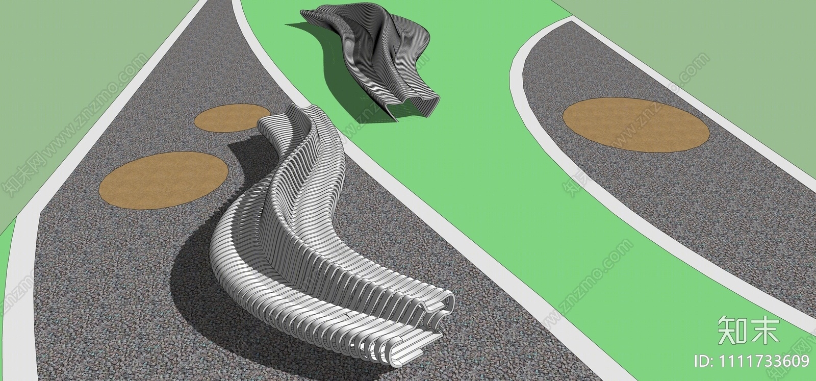现代公园座椅SU模型下载【ID:1111733609】