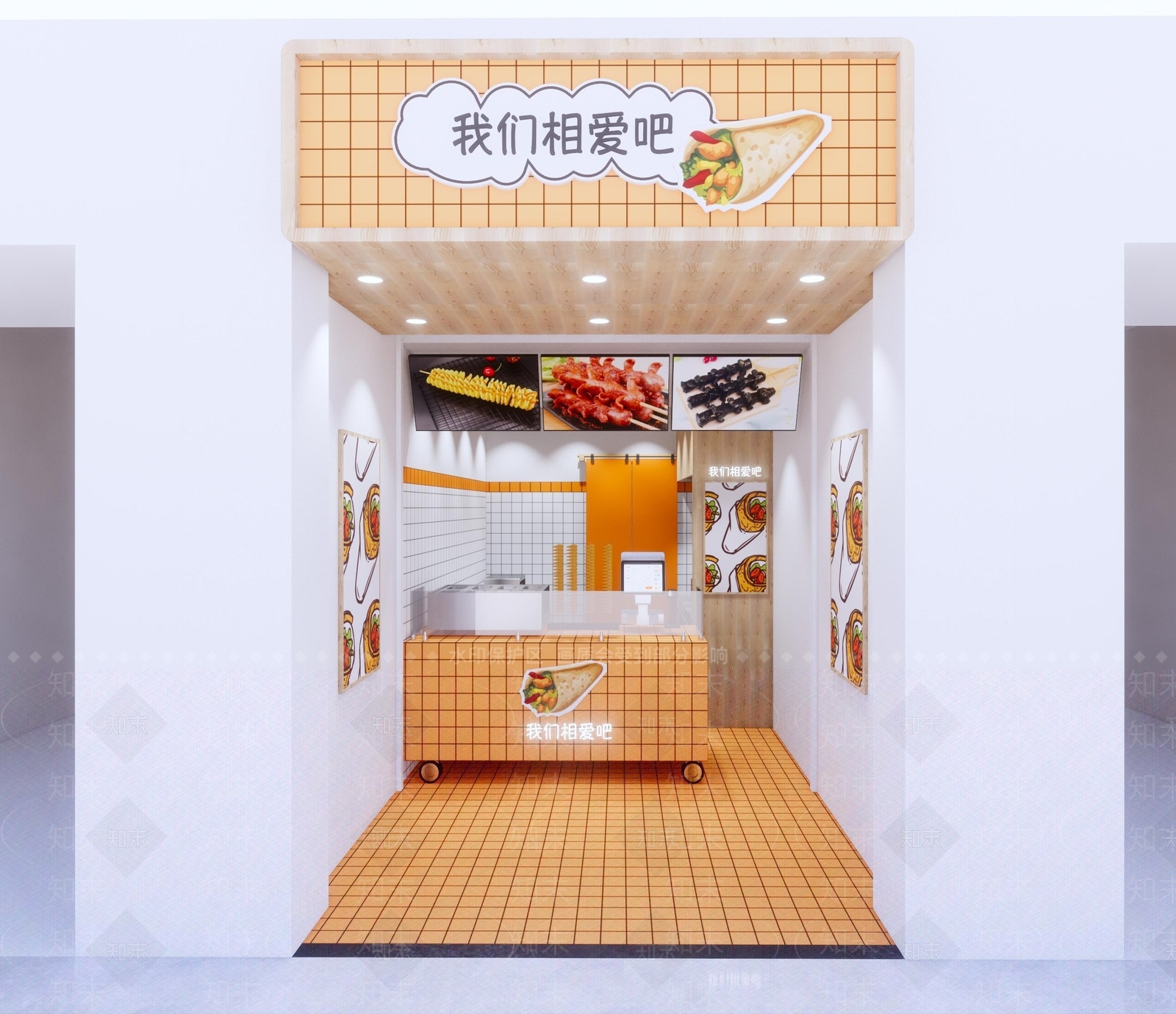 现代快餐店SU模型下载【ID:1111738851】