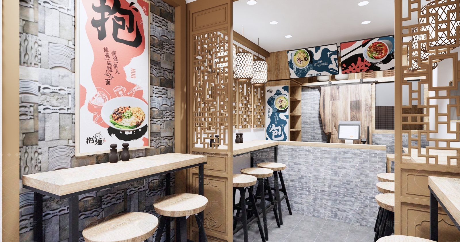 现代快餐店SU模型下载【ID:1111739351】
