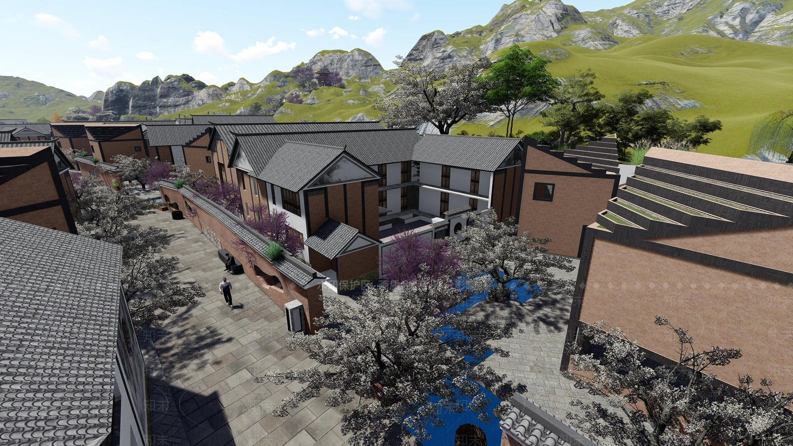 中式古建筑SU模型下载【ID:1111742075】