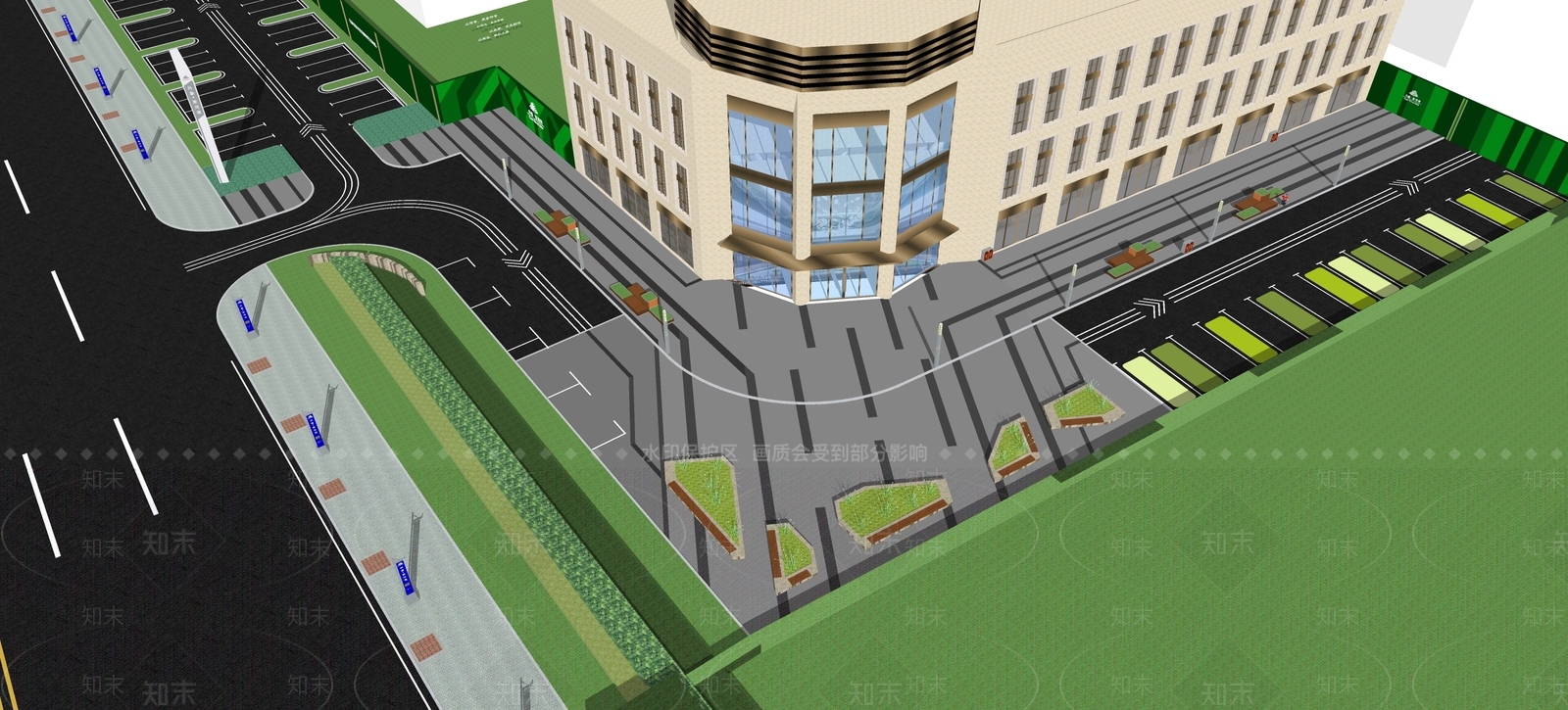 现代售楼处建筑SU模型下载【ID:1111747992】