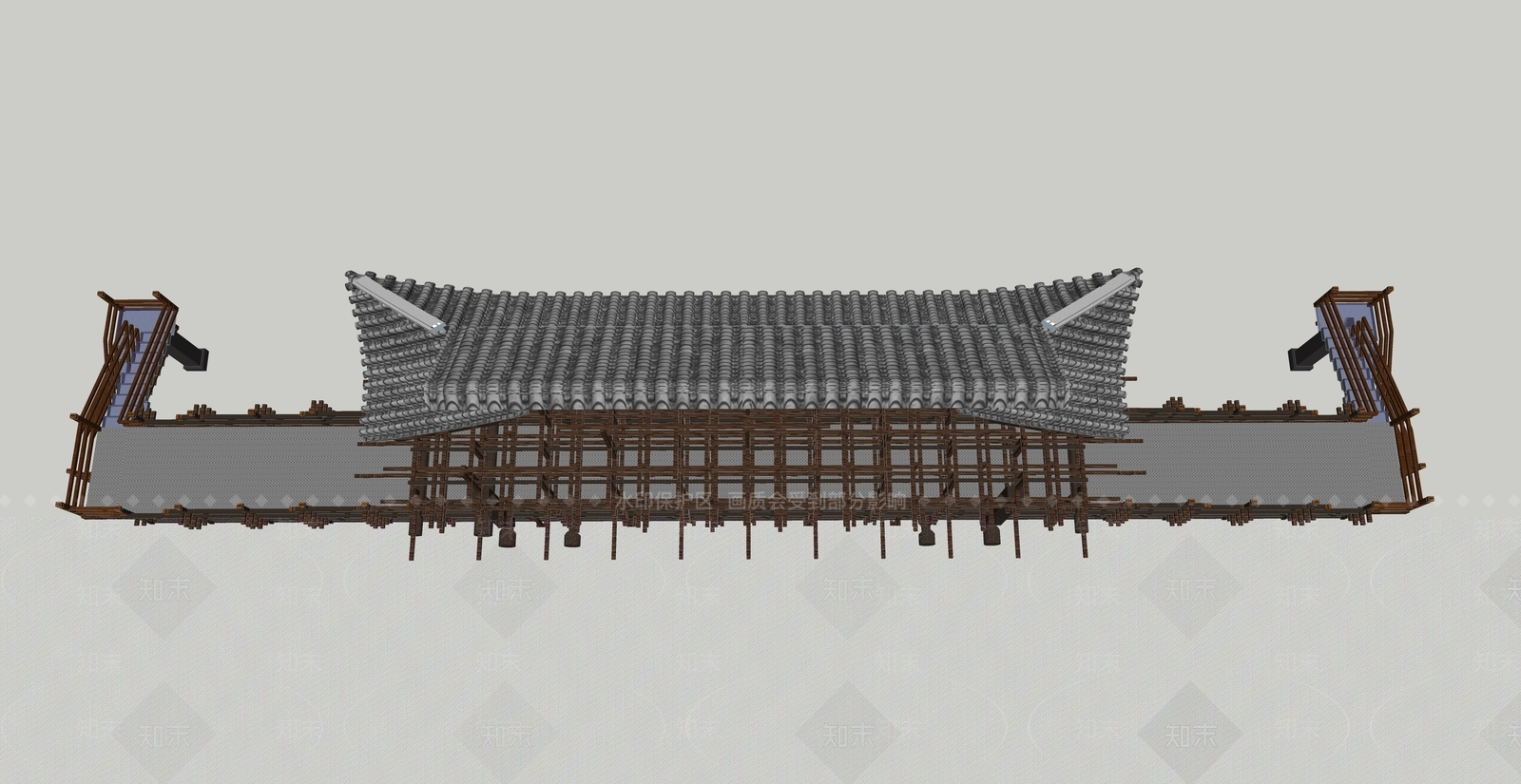 新中式天桥SU模型下载【ID:1111750961】