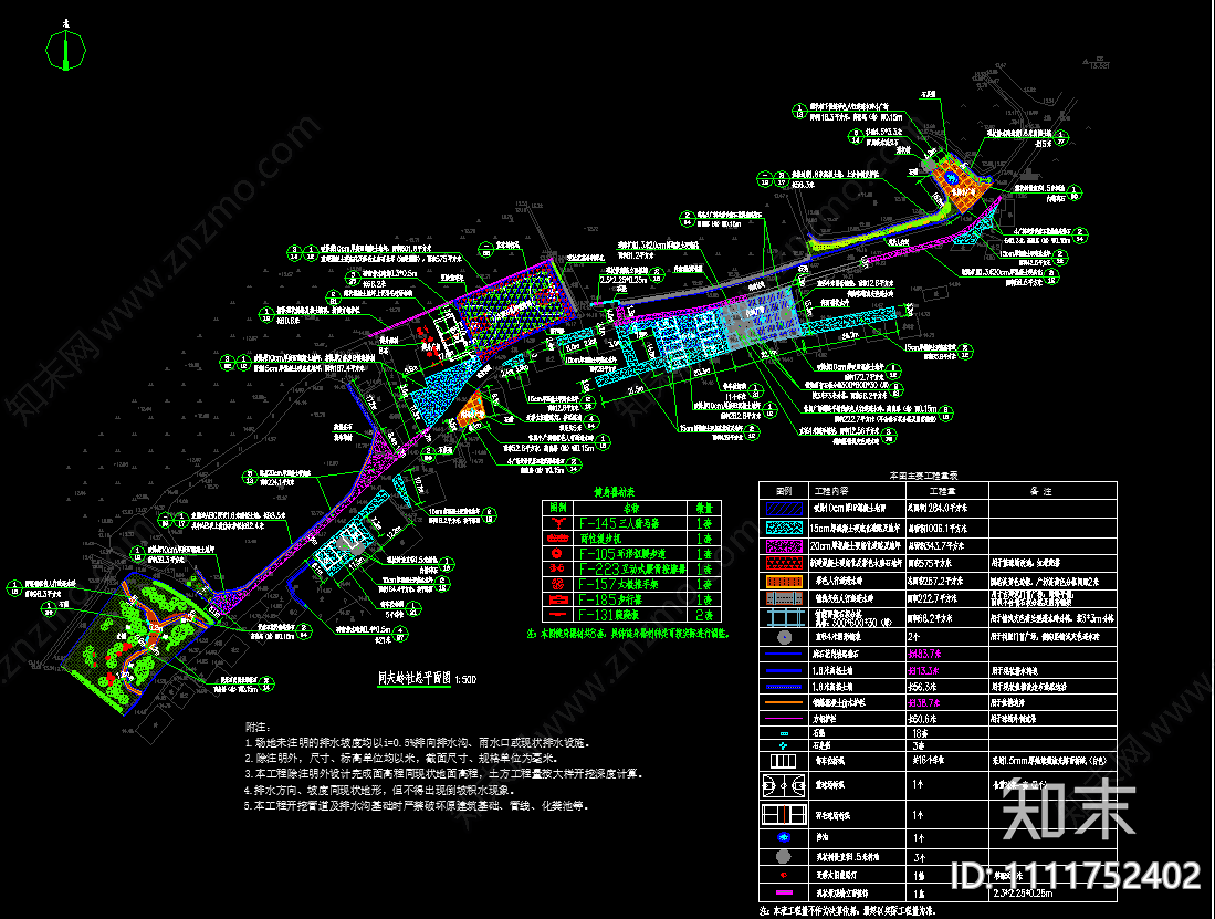 某镇围园村美丽乡村建设工程CAD施工图施工图下载【ID:1111752402】