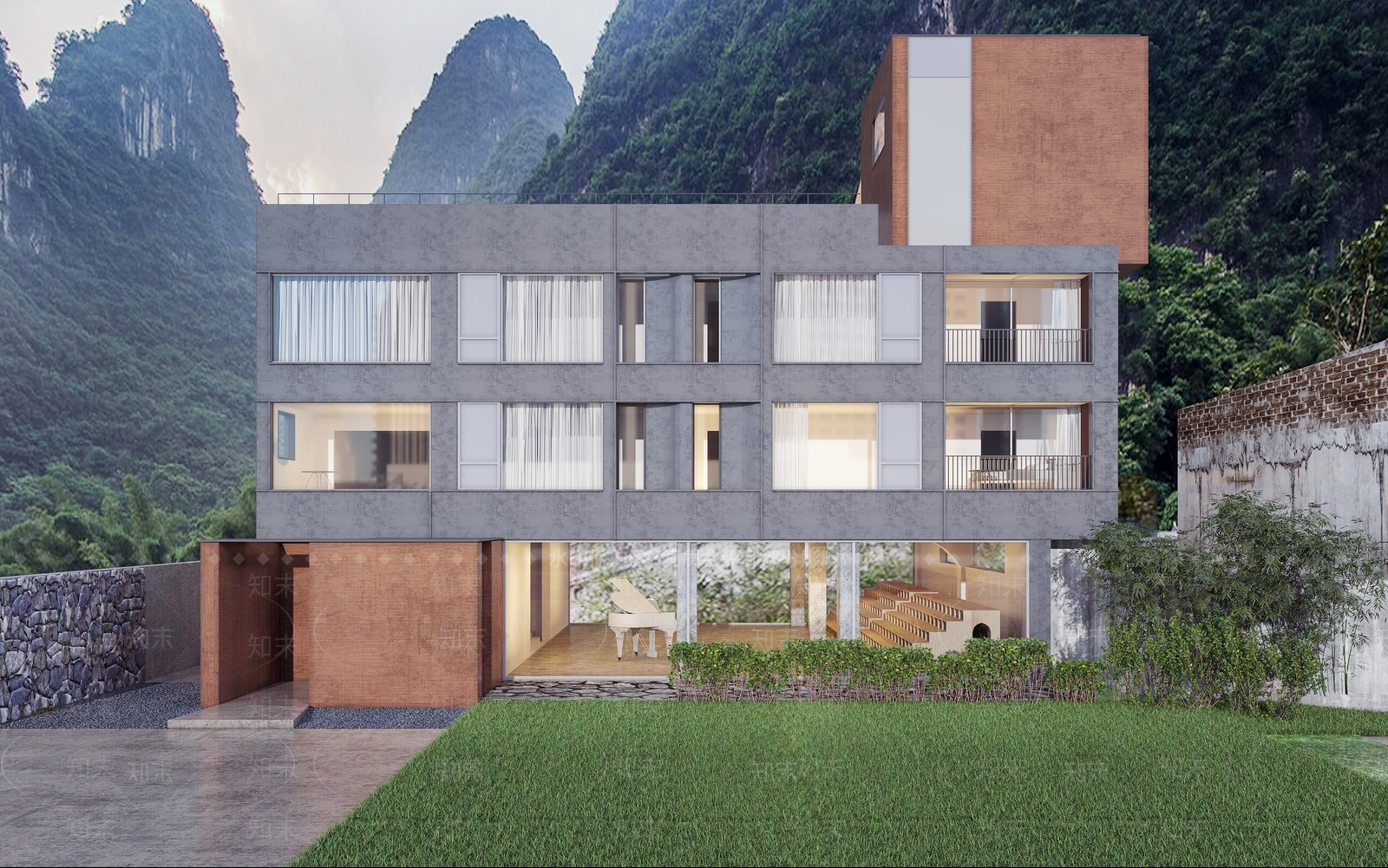 现代独栋别墅3D模型下载【ID:1111752872】