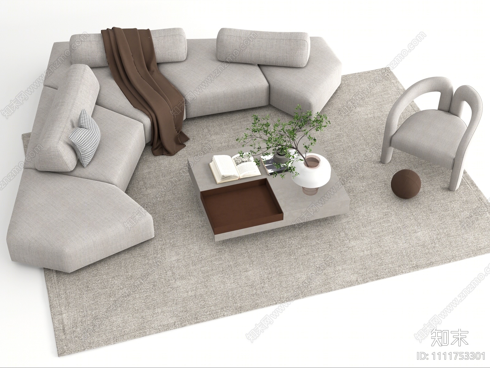 Edra现代沙发茶几组合SU模型下载【ID:1111753301】