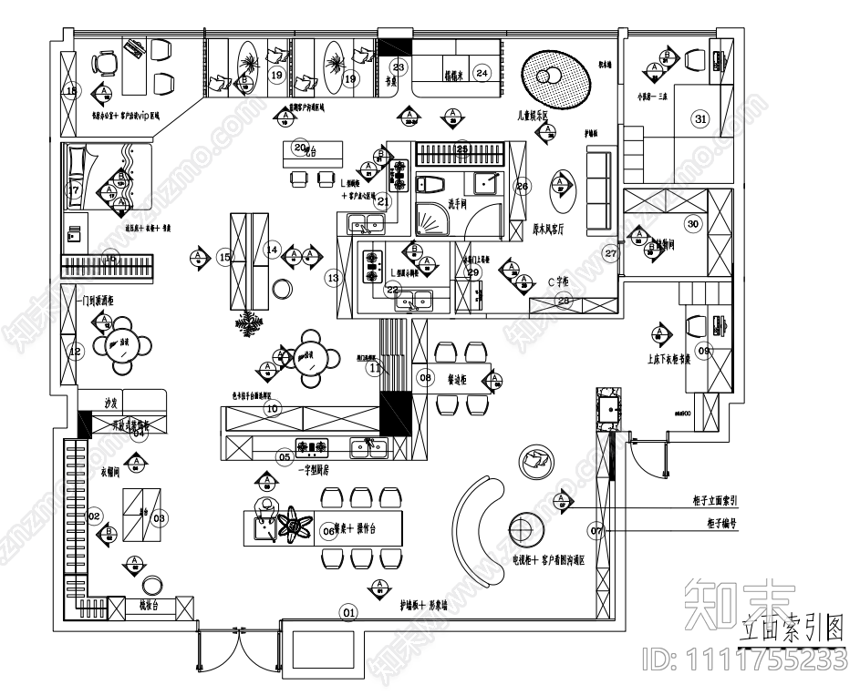 家具专卖店展厅cad施工图下载【ID:1111755233】