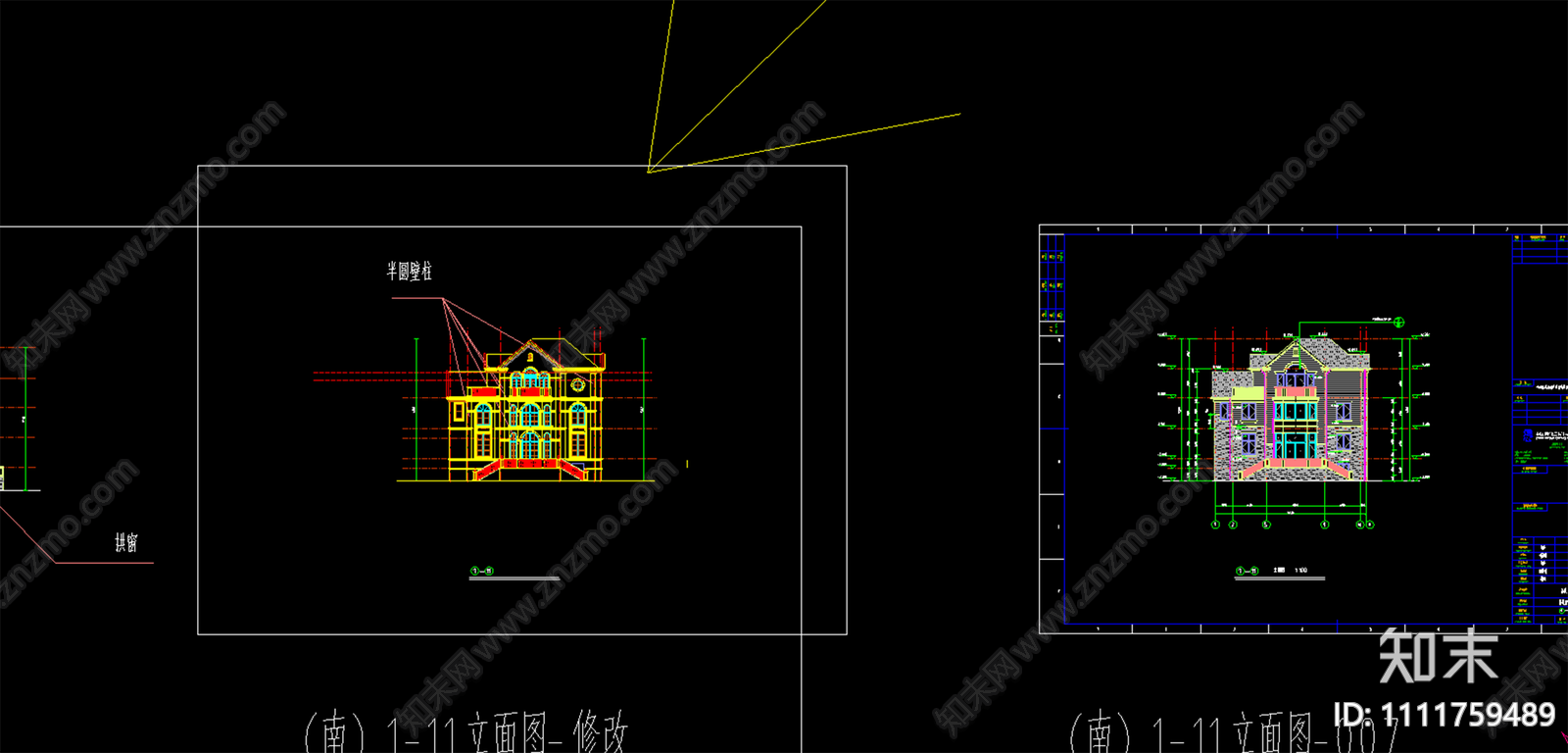 别墅cad施工图下载【ID:1111759489】