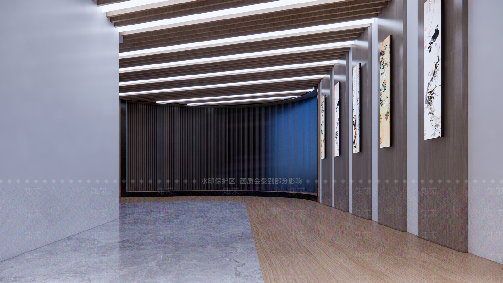 现代公司电梯厅SU模型下载【ID:1111760647】
