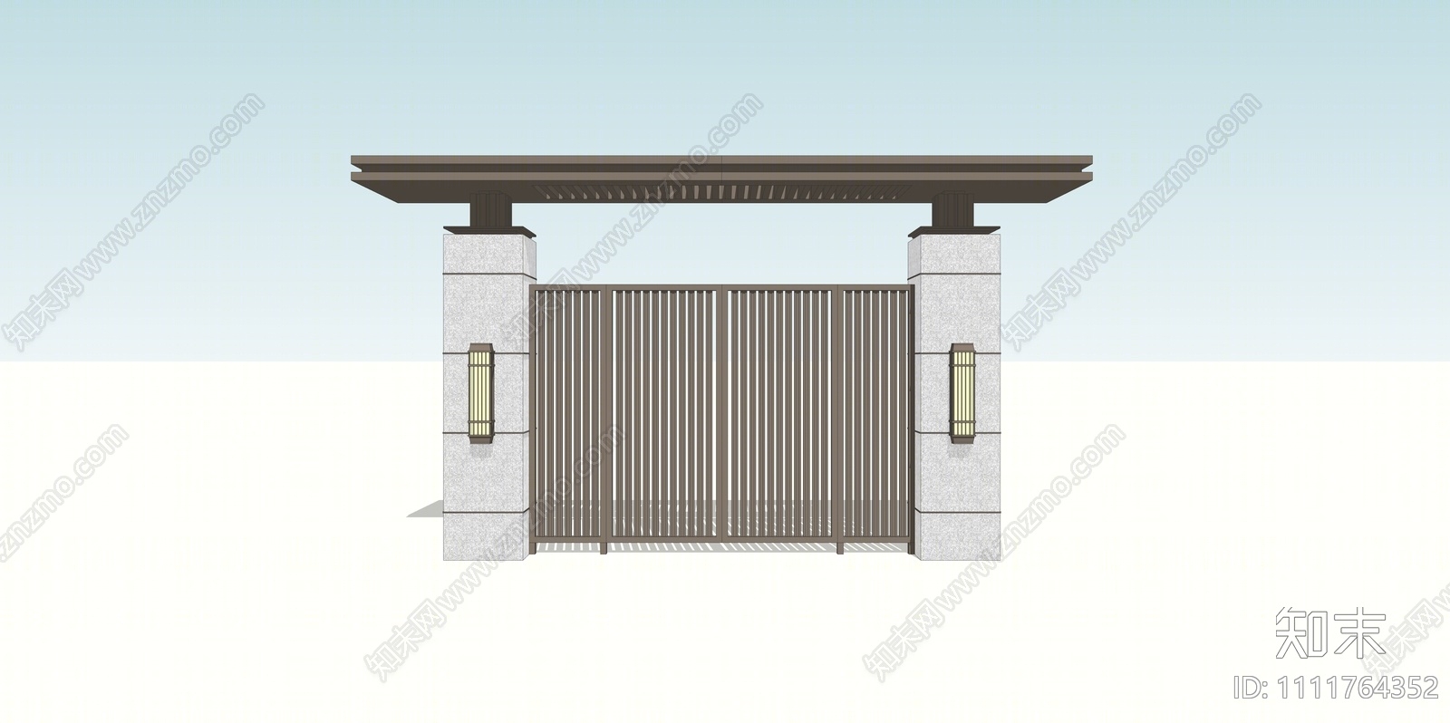 现代庭院门SU模型下载【ID:1111764352】