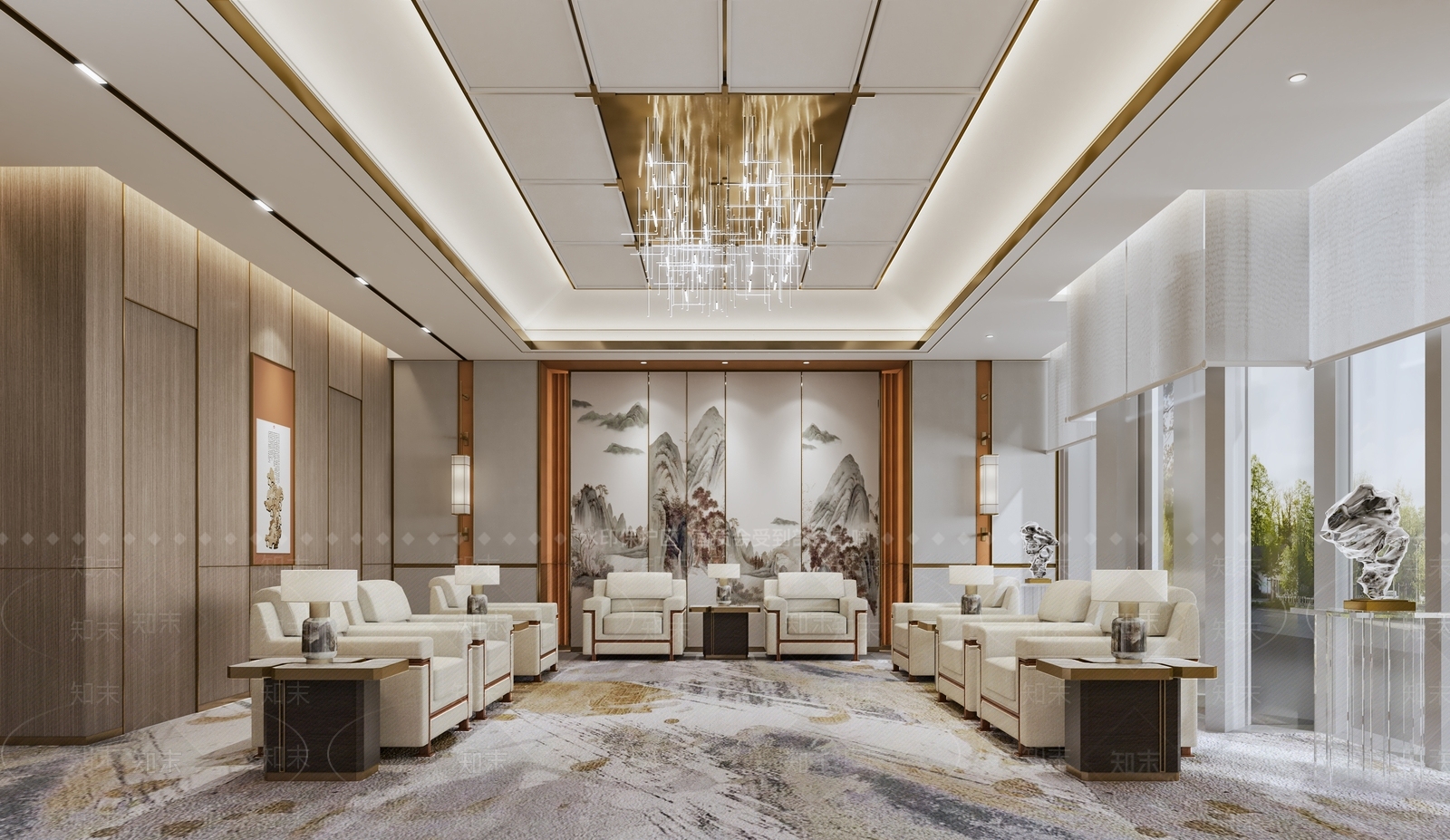 现代VIP接待室3D模型下载【ID:1111871839】