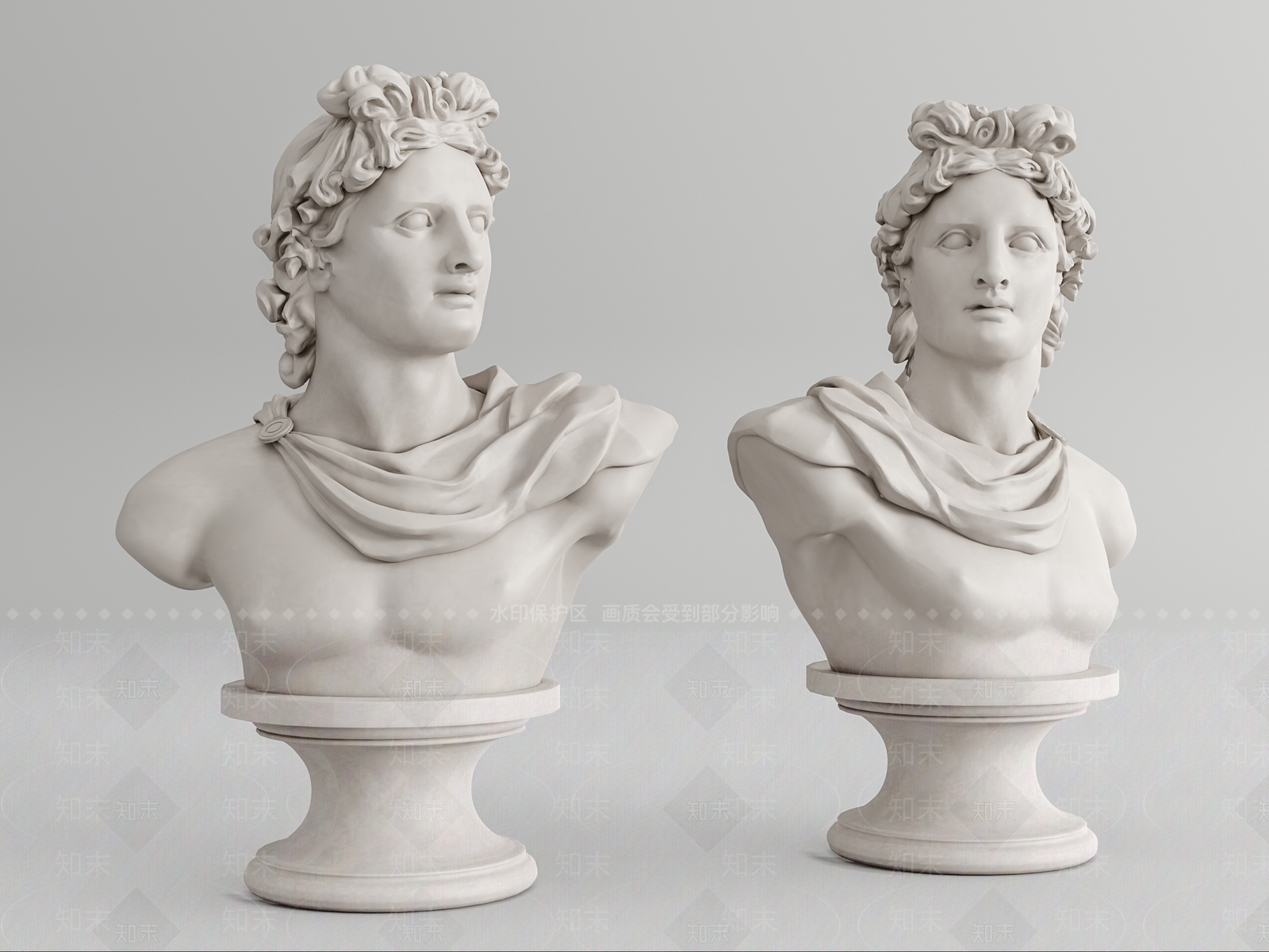 欧式石膏像雕塑SU模型下载【ID:1111796895】