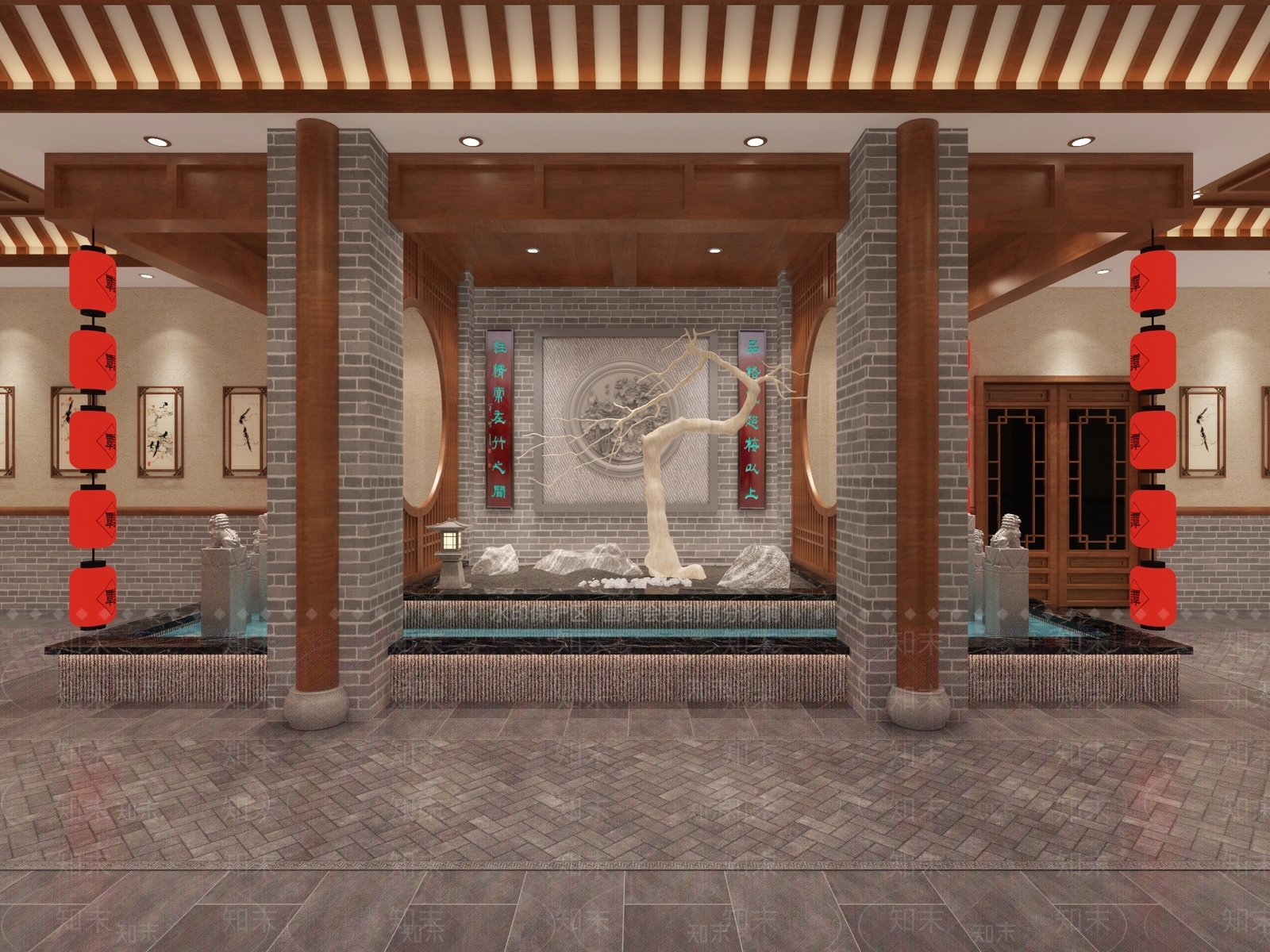 新中式火锅店3D模型下载【ID:1111803556】