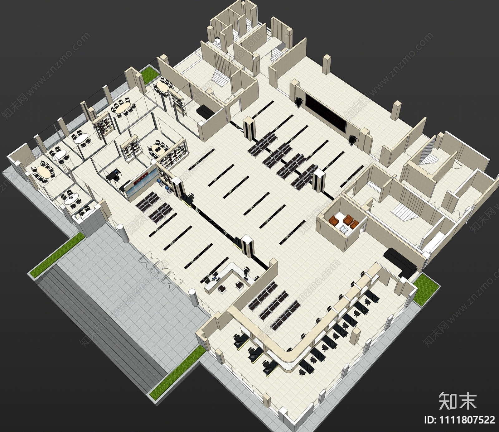 现代其他办公区域SU模型下载【ID:1111807522】
