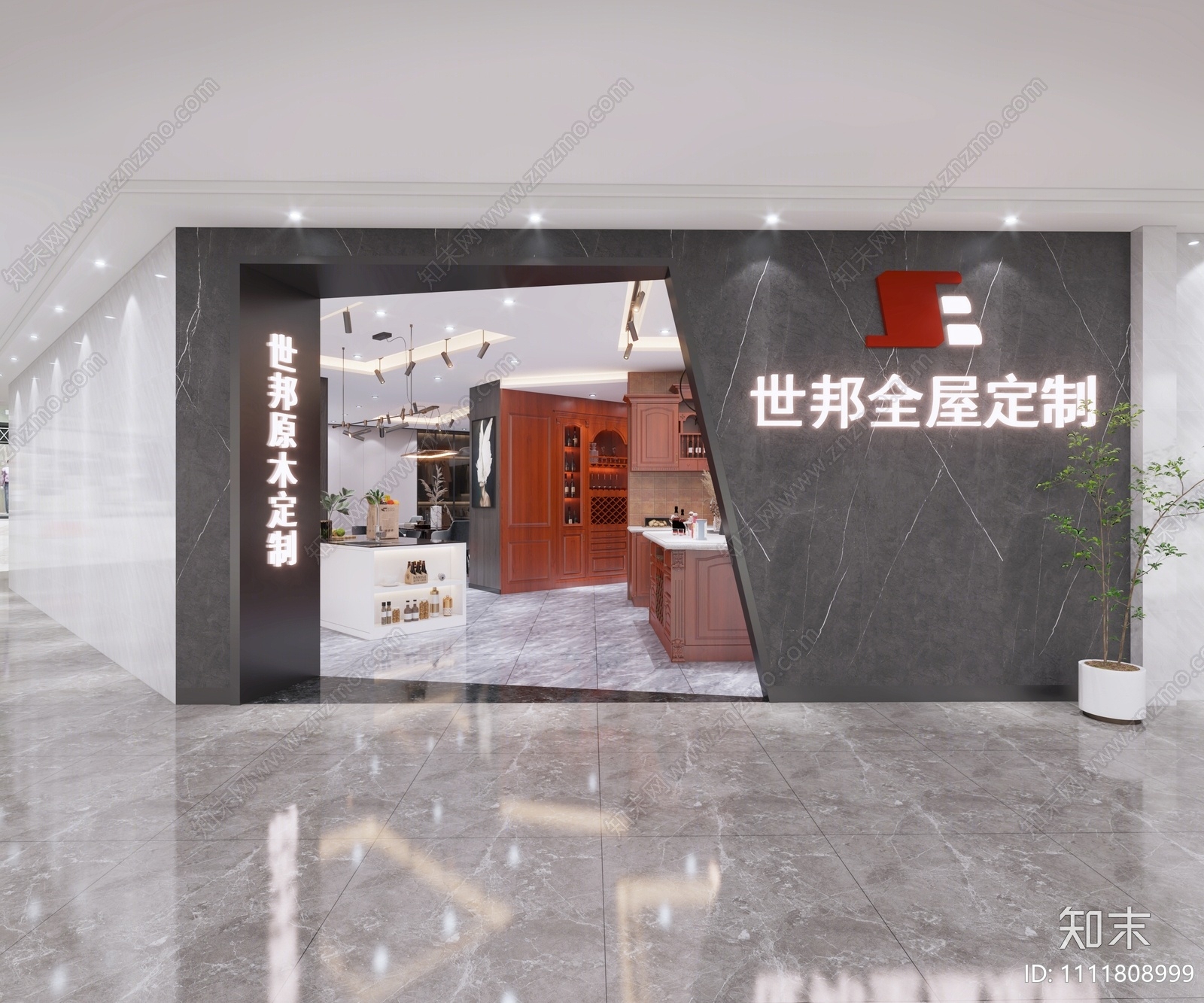 现代全屋定制家具专卖店3D模型下载【ID:1111808999】