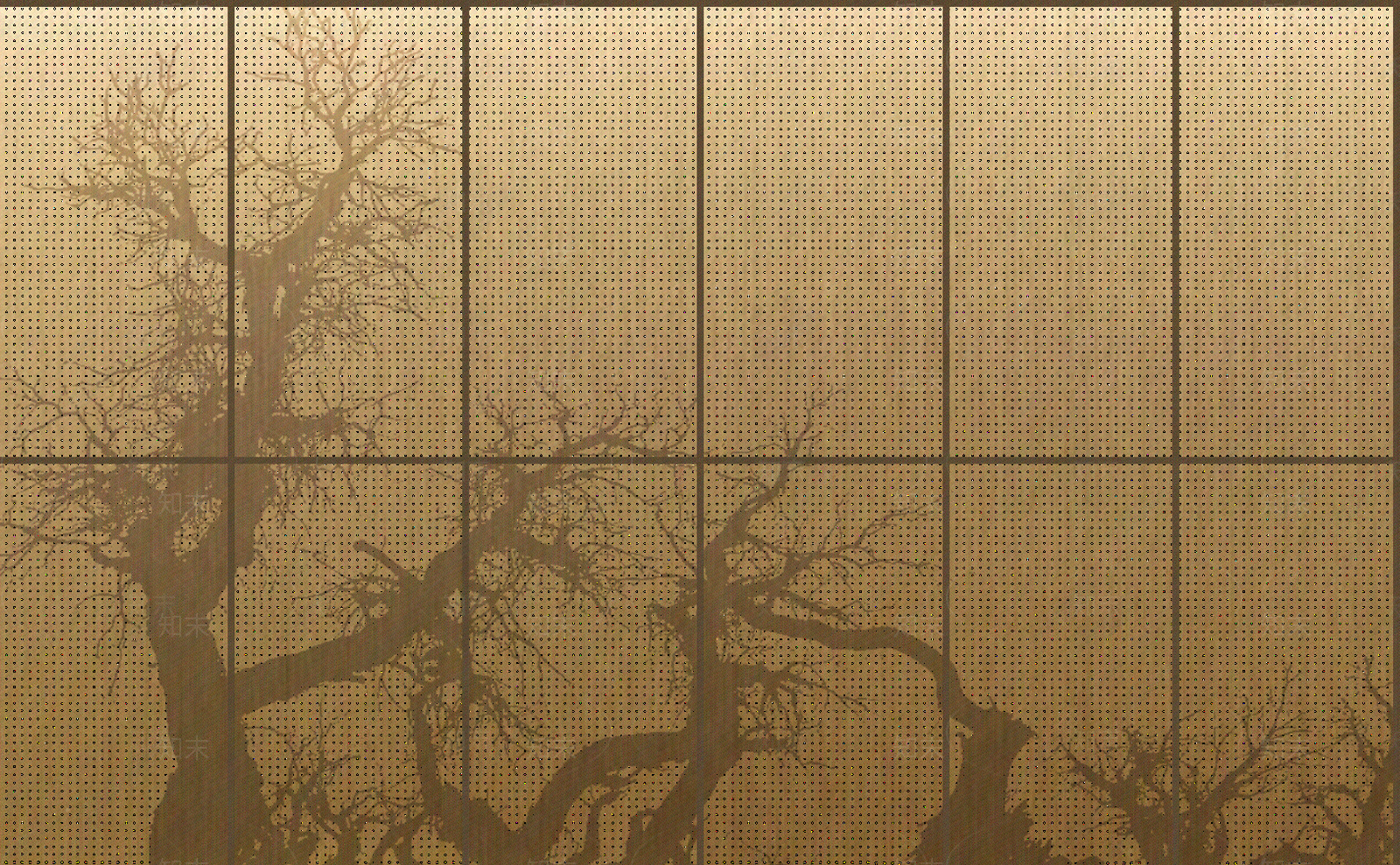 褐色胡杨树形纹理穿孔铝板贴图下载【ID:1111814324】