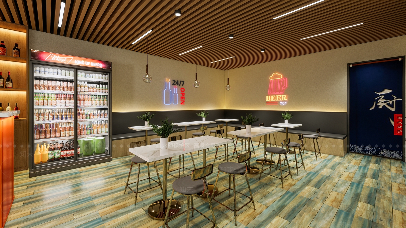 现代烧烤店SU模型下载【ID:1111816393】