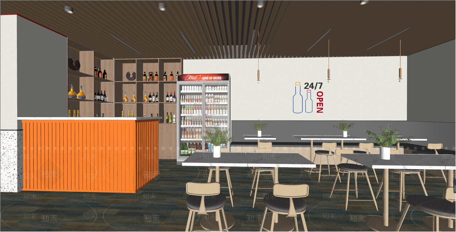 现代烧烤店SU模型下载【ID:1111816393】