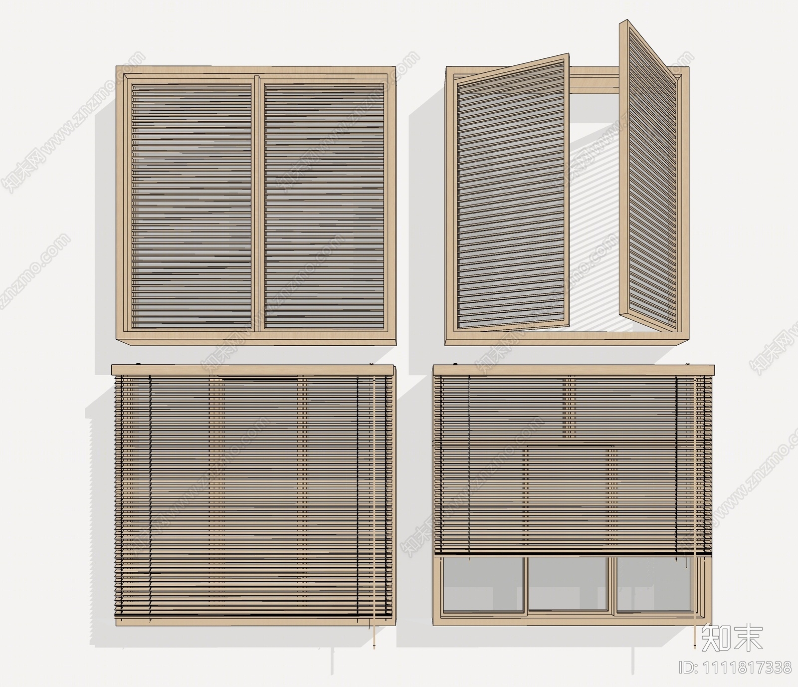 现代百叶窗SU模型下载【ID:1111817338】