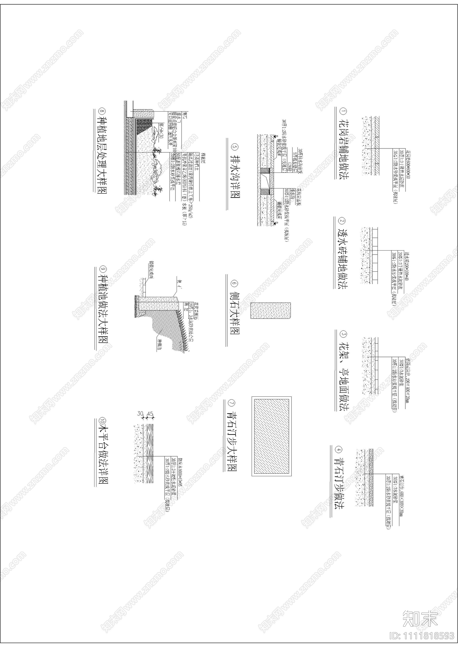 小型屋顶花园绿化设计cad施工图下载【ID:1111818593】