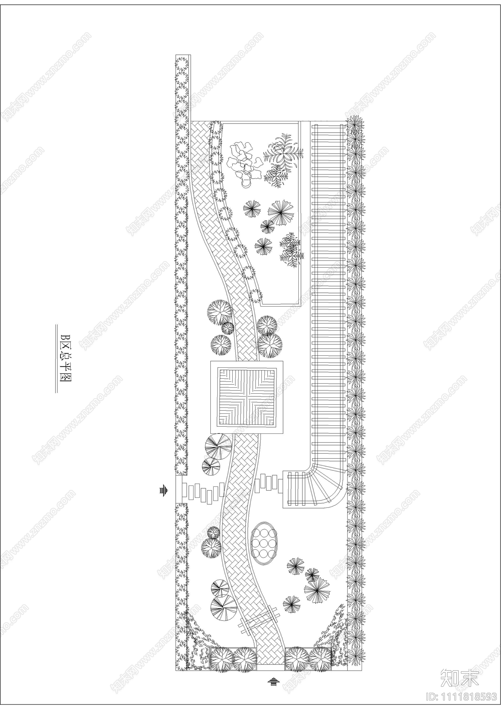 小型屋顶花园绿化设计cad施工图下载【ID:1111818593】