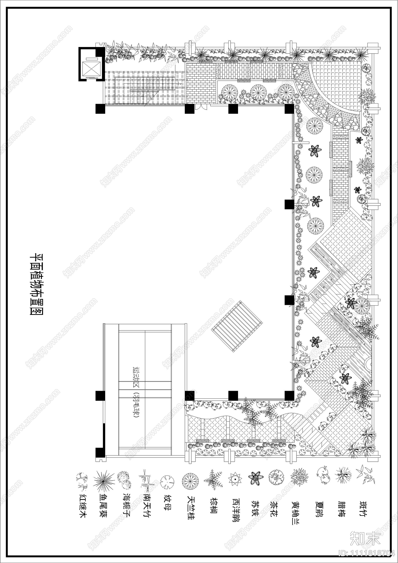 现代屋顶花园平面布置图施工图下载【ID:1111818704】