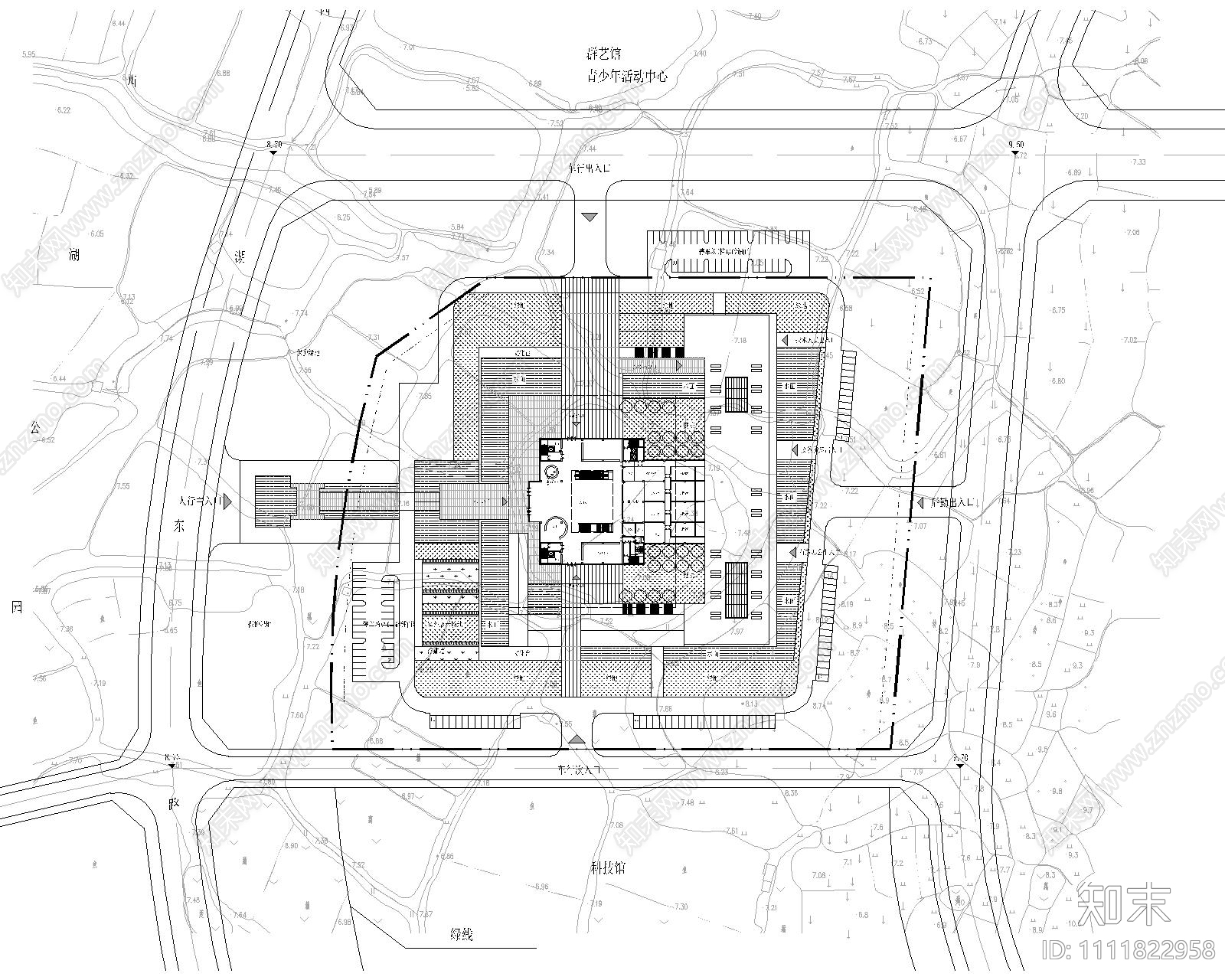 铜陵博物馆平面图施工图下载【ID:1111822958】