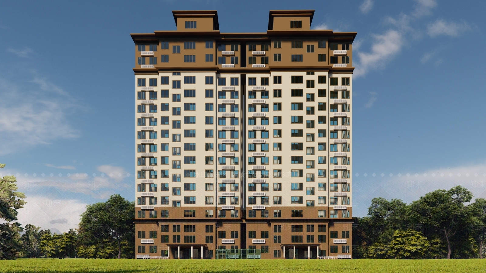 现代高层住宅SU模型下载【ID:1111823751】