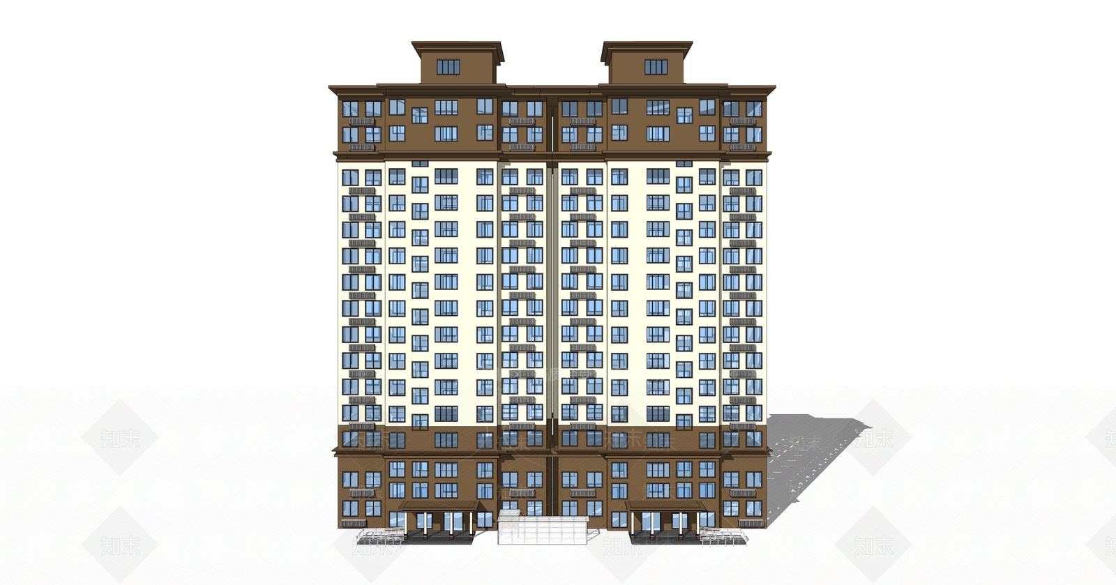 现代高层住宅SU模型下载【ID:1111823751】