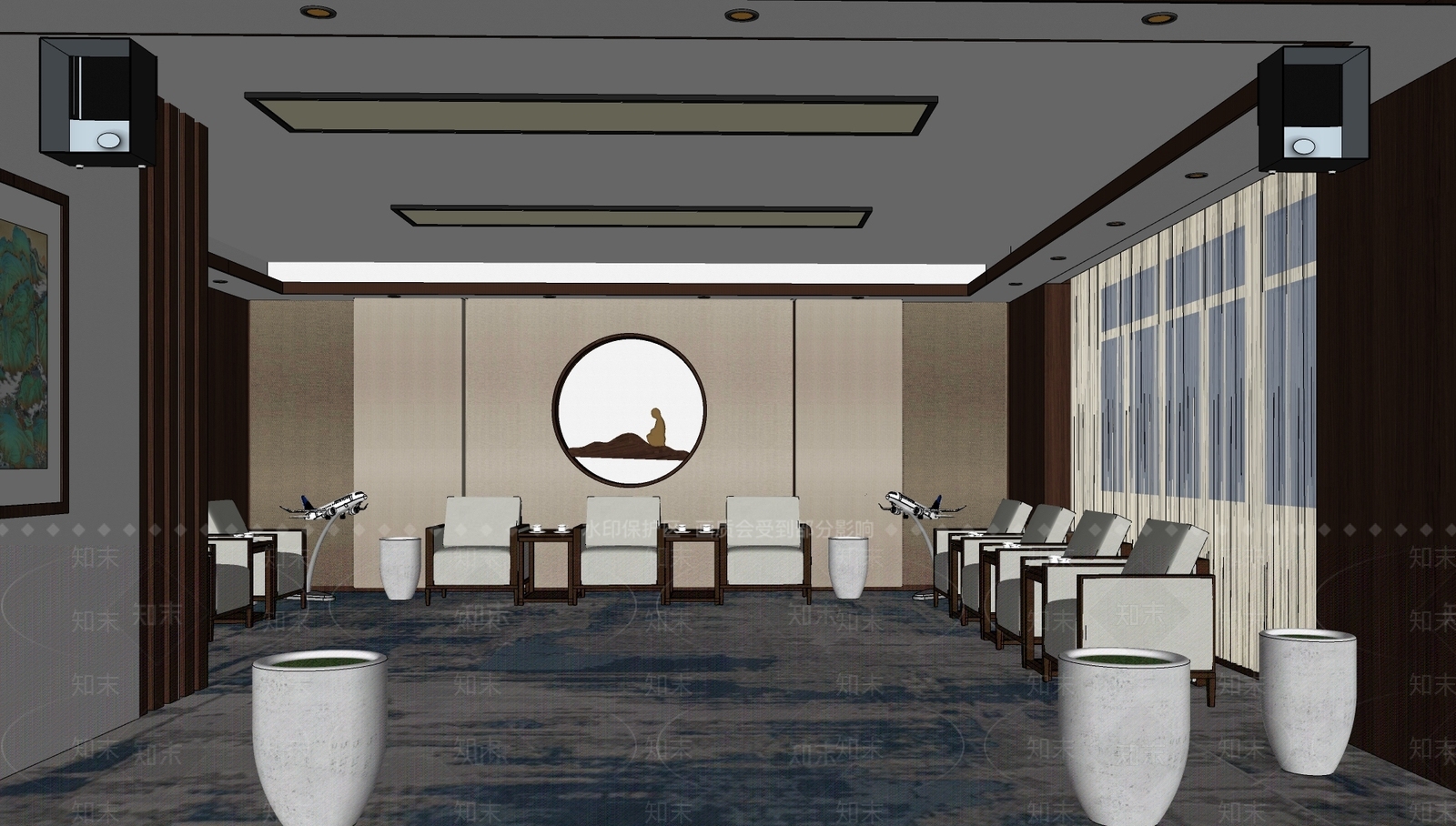 现代会客厅SU模型下载【ID:1111828289】