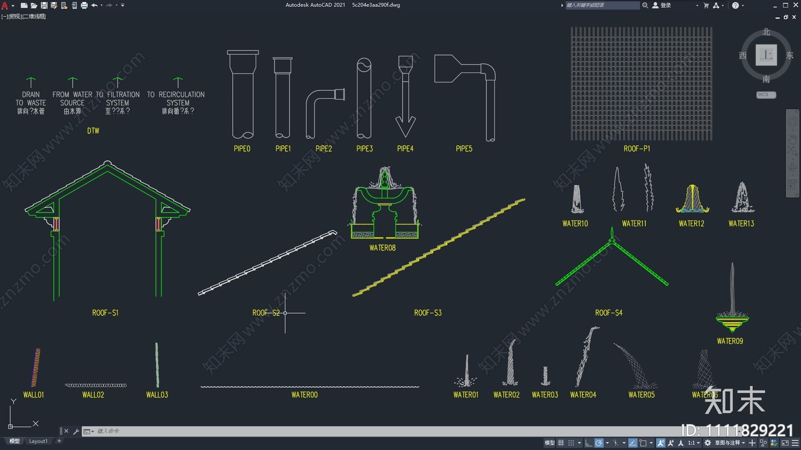喷泉灯具图库施工图下载【ID:1111829221】