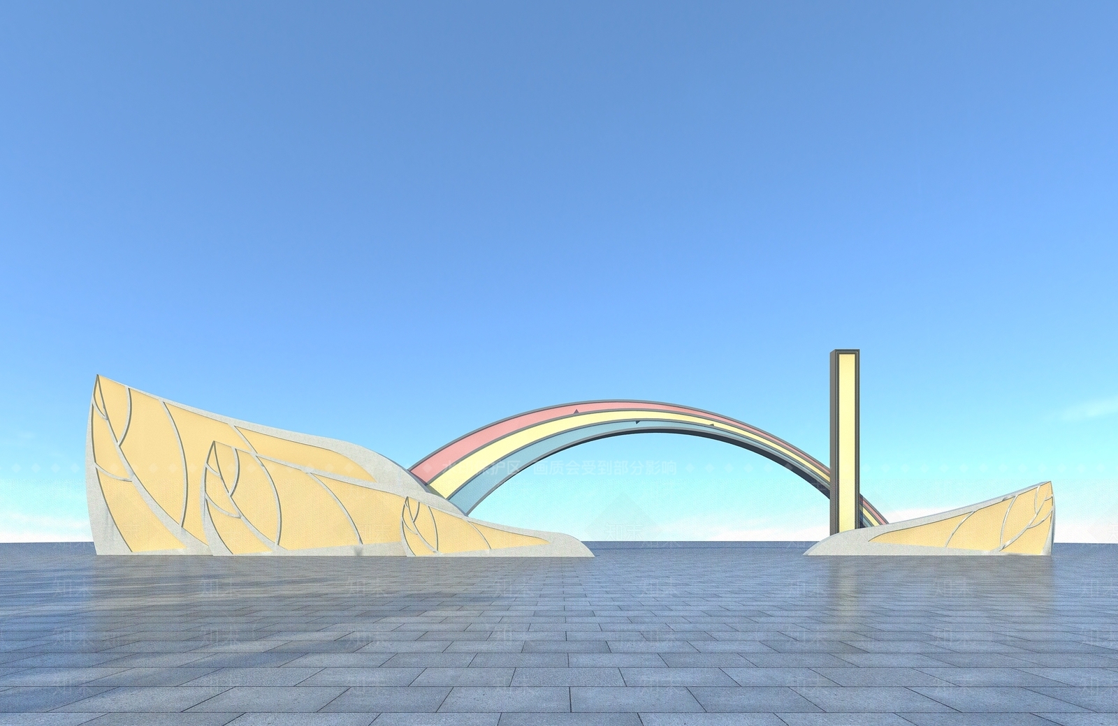 现代公园大门3D模型下载【ID:1111832797】