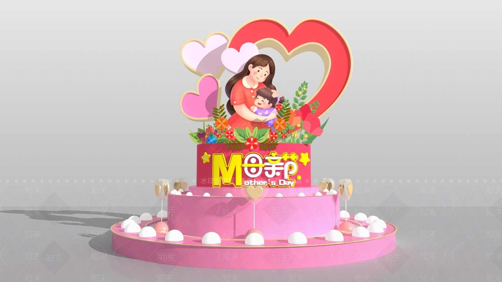 现代节日美陈3D模型下载【ID:1111839511】_知末3d模型网