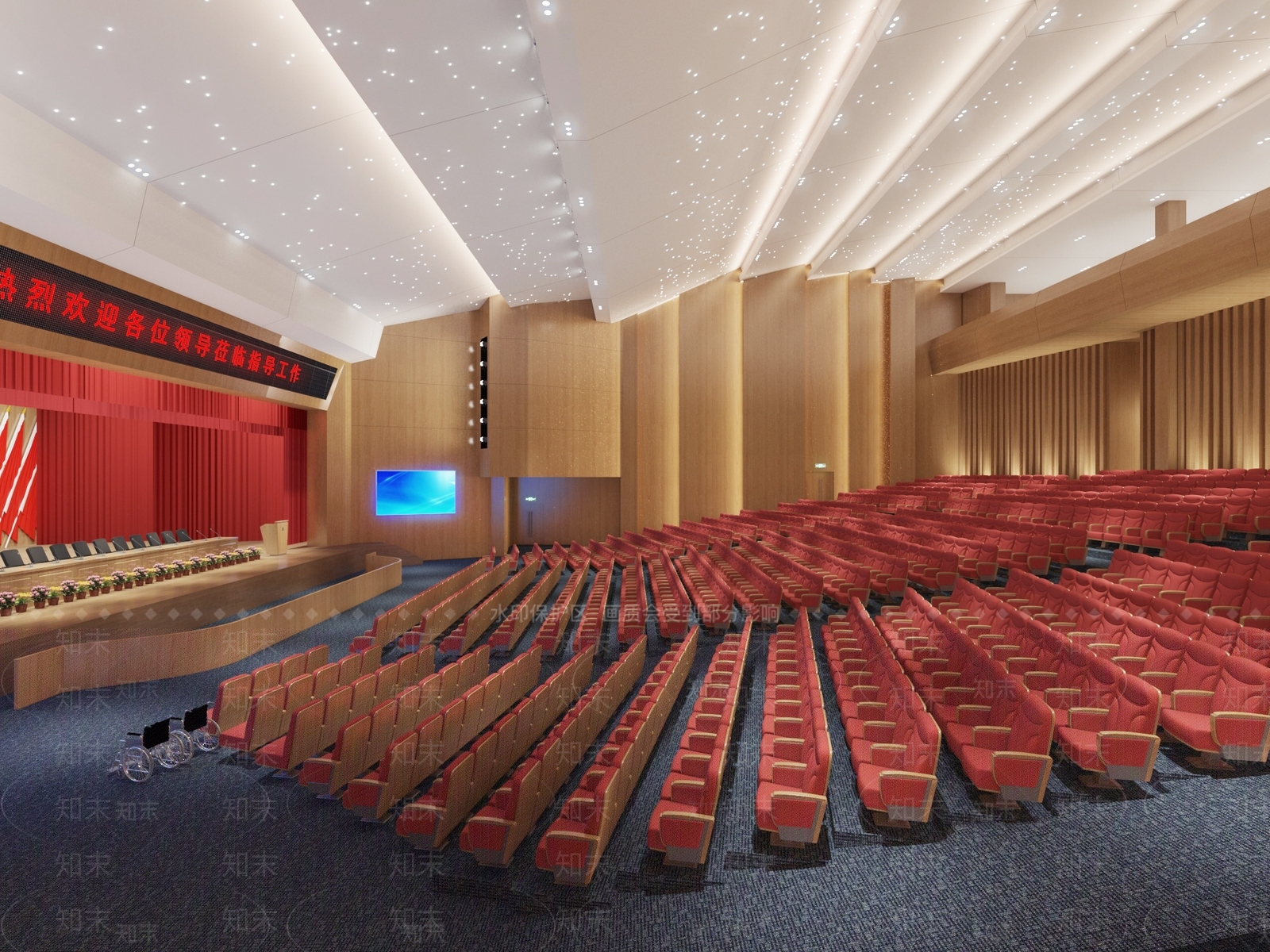 现代学校礼堂3D模型下载【ID:1111850936】