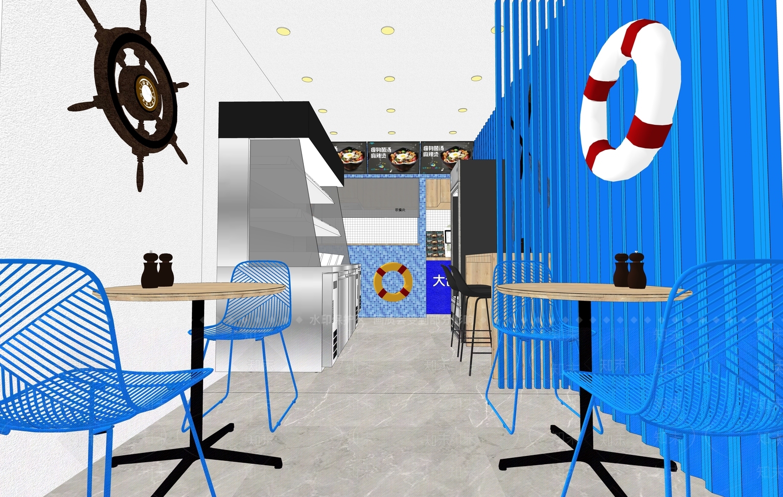 现代快餐店SU模型下载【ID:1111851016】