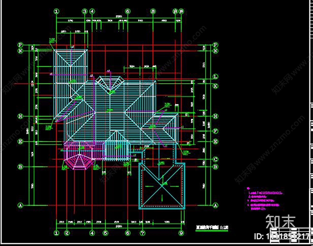 三层型轻钢别墅建筑结构图施工图下载【ID:1111851217】