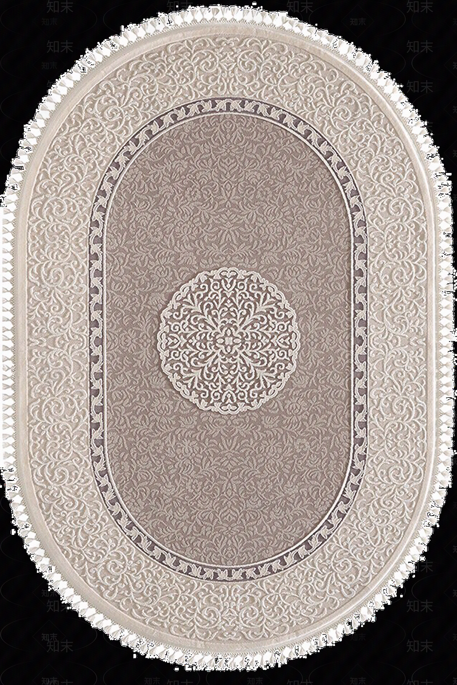 米色椭圆欧式地毯贴图下载【ID:1111854176】